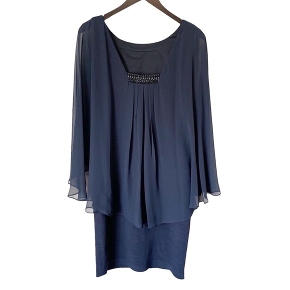 NWT ADRIANNA PAPELL Mother Of The Bride Dress size 6 Eclipse - Picture 3 of 6